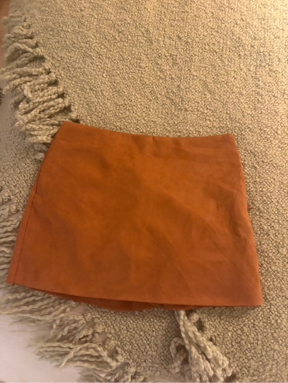 Astr Faux Leather Mini Skirt in Rust